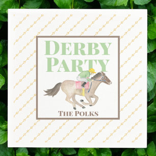 Serviette En Papier Watercolor Derby Party Cheval Jockey Course Custom