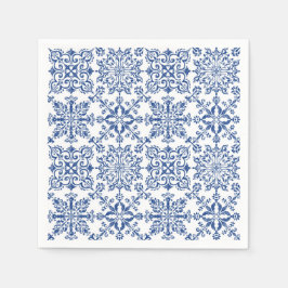 Serviette En Papier Watercolor Mandala Azure Hard plastique dessous de
