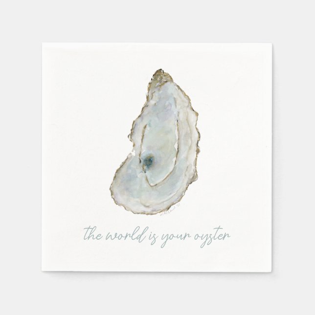 Serviette En Papier Watercolor Oyster (Devant)