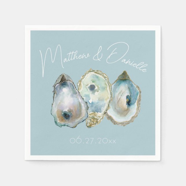 Serviette En Papier Watercolor Oyster  (Devant)