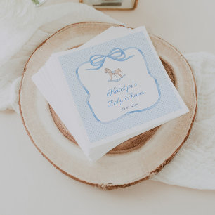 Serviette En Papier Watercolor Rocse Horse Vintage Baby shower Party