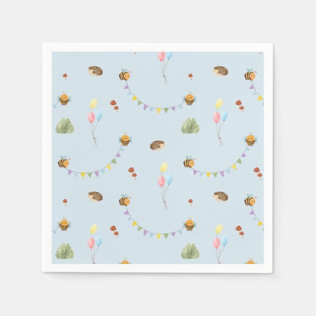 Serviette En Papier Watercolor sky blue  (Devant)