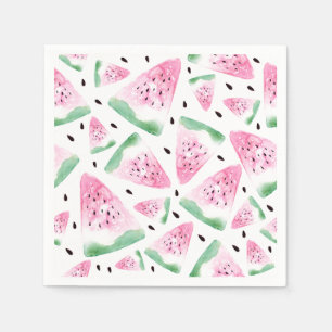 Serviette En Papier Watercolor Watermelon