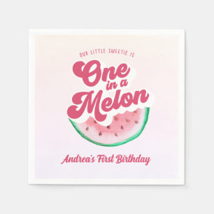 Serviette En Papier Watermelon One dans un Melon Retro Premier anniver
