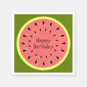 Serviette En Papier Watermelon rose joyeux papier serviettes d'anniver