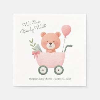 Serviette En Papier "We Can Bearly Wait" Baby Shower