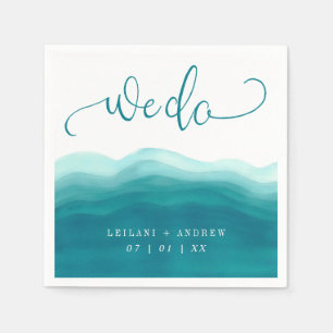 Serviette En Papier We DoTeal Ombre Mariage d'aquarelle