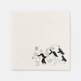 Serviette En Papier Wedding Party Conga Line Cocktail Napkin