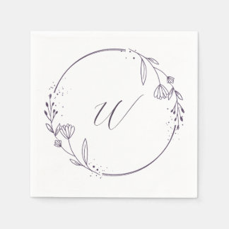 Serviette En Papier Wedding Reception Initial Napkins