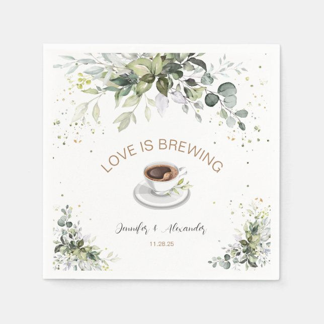 Serviette En Papier Wedding shower Café Bar (Devant)