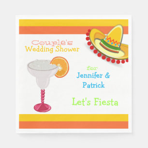 Serviette En Papier Wedding shower coloré de Fiesta Couple Mexicaine