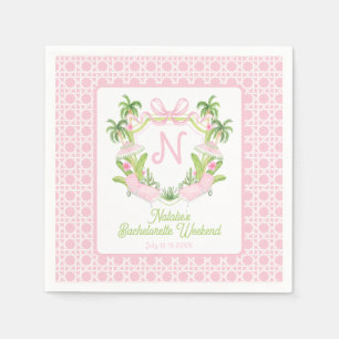 Serviette En Papier Week-end de célibataire Crest Monogramme de Palm B