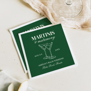 Serviette En Papier Week-end de célibataire Martinis & Matrimony