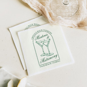 Serviette En Papier Week-end de célibataire Martinis & Matrimony