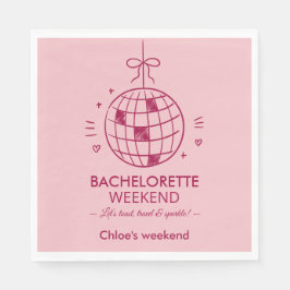 Serviette En Papier Week-end de célibataire minimaliste moderne | Rose