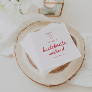 Serviette En Papier Week-end de célibataire personnalisé avec un nœud 