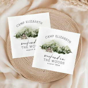 Serviette En Papier Week-end en Bois Camping Bachelorette