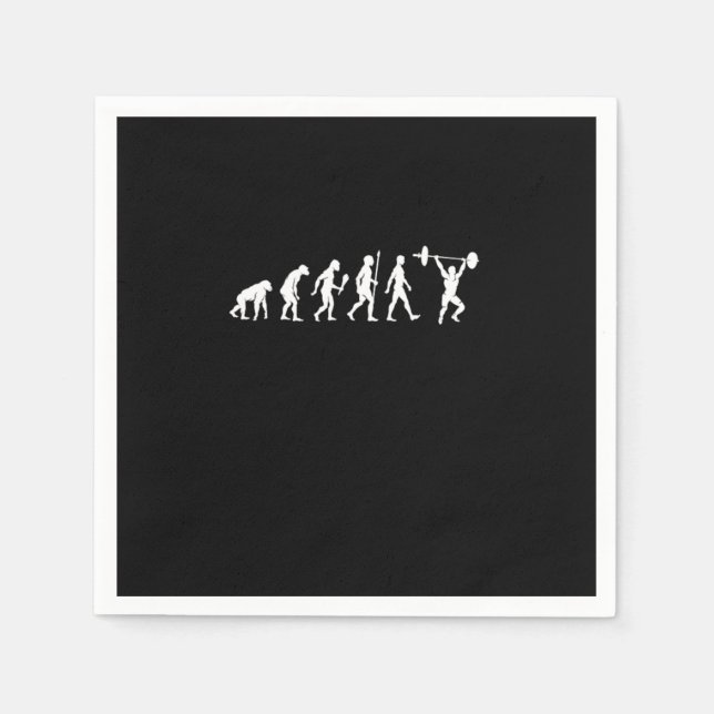 Serviette En Papier Weightlifting Evolution Weightlifter Gym Gift (Devant)