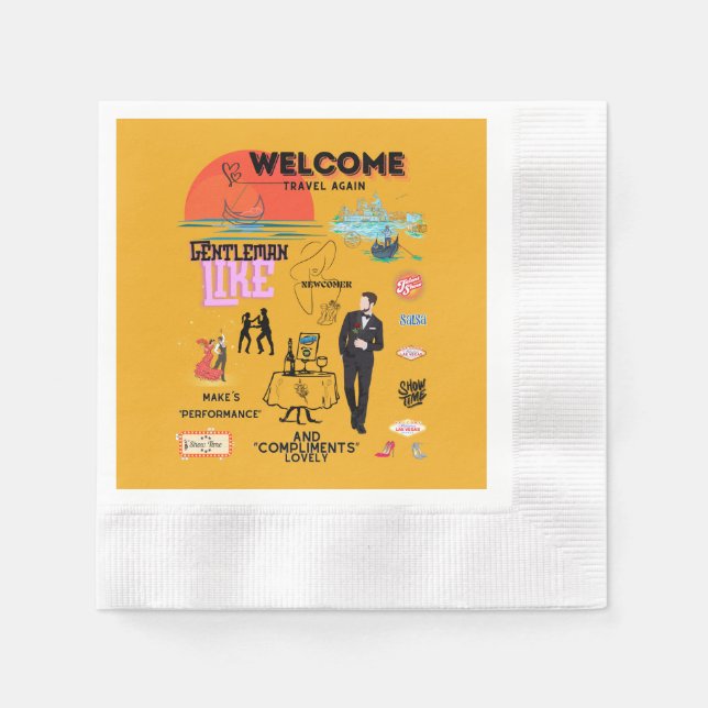 SERVIETTE EN PAPIER WELCOME AGAIN (Devant)