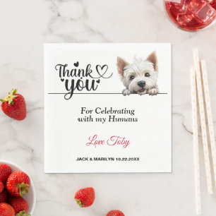Serviette En Papier West Highland White Terrier Mariage Merci