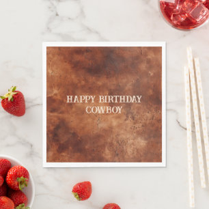 Serviette En Papier Western Brown Howdy Cowboy Brown