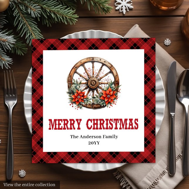 Serviette En Papier Western buffalo plaid napkins festive holiday set (Western buffalo plaid napkins festive holiday set

)