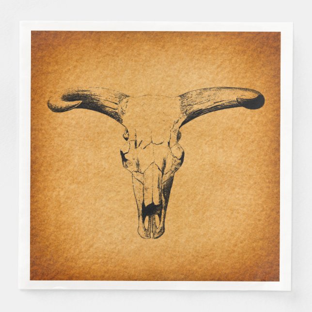 Serviette En Papier Western Bull Horns (Devant)
