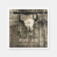Western Bull Skull Vintage Sepia Rustique Mariage