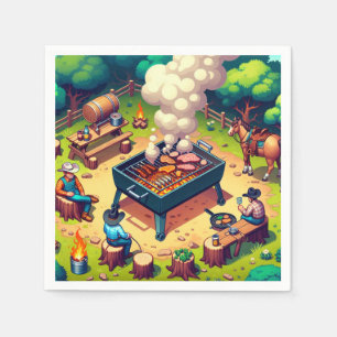 Serviette En Papier Western Cookout Grilling Party