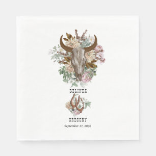 Serviette En Papier Western Country Cowboy Boho Cow Mariage crâne