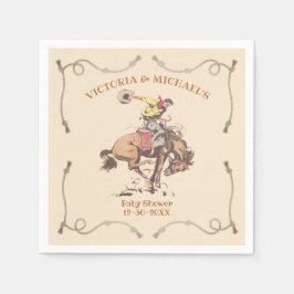 Serviette En Papier Western Cowboy Bucking Bronco