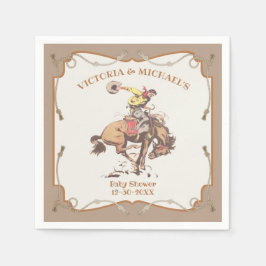 Serviette En Papier Western Cowboy Bucking Bronco 2