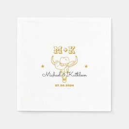 Serviette En Papier Western Cowboy Bull Skull Bohemian Mariage campagn