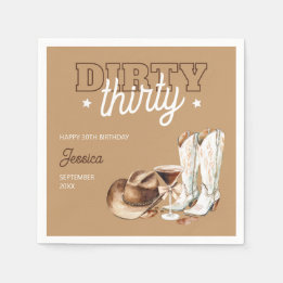 Serviette En Papier Western Dirty Thirty Cowgirl 30th Birthday Party