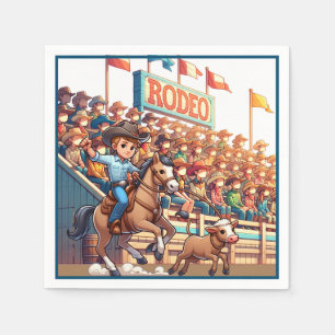 Serviette En Papier Western Rodeo Little Cowboy Roping