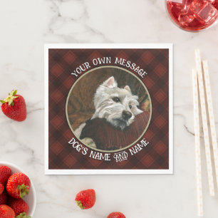 Serviette En Papier Westie sur canapé