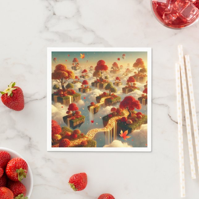 Serviette En Papier Whimsical Automne Floating Islands Decoupage (En situation)