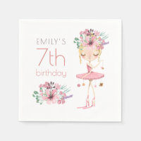 Whimsical Ballerina Floral 7ème anniversaire Fille