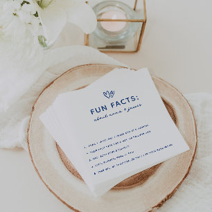 Serviette En Papier Whimsical Blue Fun Facts Mariage