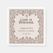 Whimsical Brown Love Is Brewing Bridal Shower
