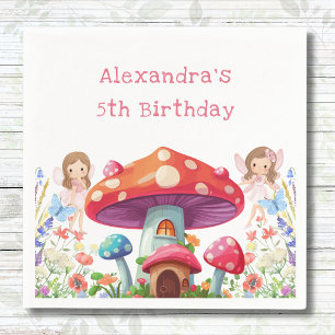 Serviette En Papier Whimsical Champagne Fée Fée Fée Anniversaire