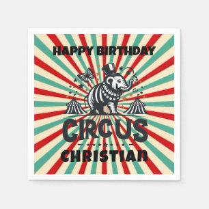 Serviette En Papier Whimsical Circus Sunburst Anniversaire de enfant P