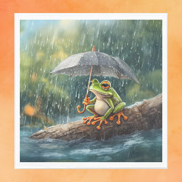 Serviette En Papier Whimsical Cottagecore Frog fête d'anniversaire