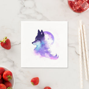 Serviette En Papier Whimsical Custom Woodland Wolf Anniversaire