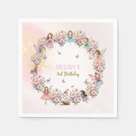 Serviette En Papier Whimsical flower fairy garden 3rd birthday