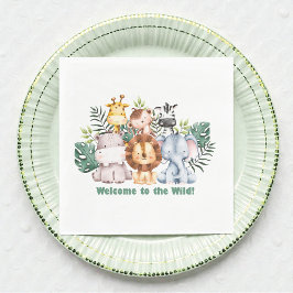 Serviette En Papier Whimsical Jungle Safari Animal Birthday