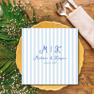 Serviette En Papier Whimsical manuscrit bleu Mariage français