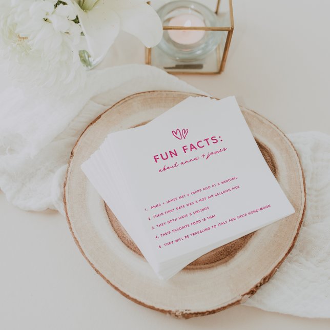 Serviette En Papier Whimsical Rose Fun Facts Mariage (Créateur téléchargé)