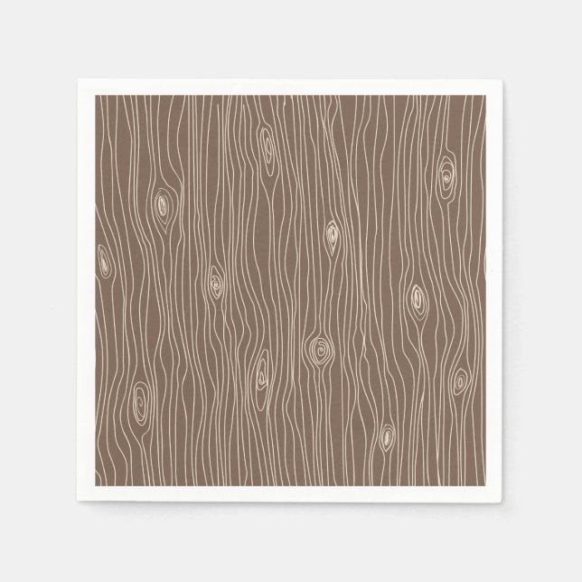 Serviette En Papier Whimsical Rustic Wood Grain Forêt de bois (Devant)