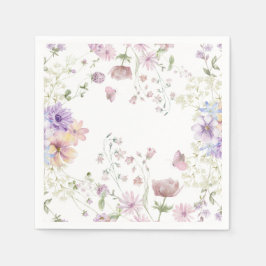 Serviette En Papier Whimsical Soft Fleur sauvage Cottage Jardin Mariag
